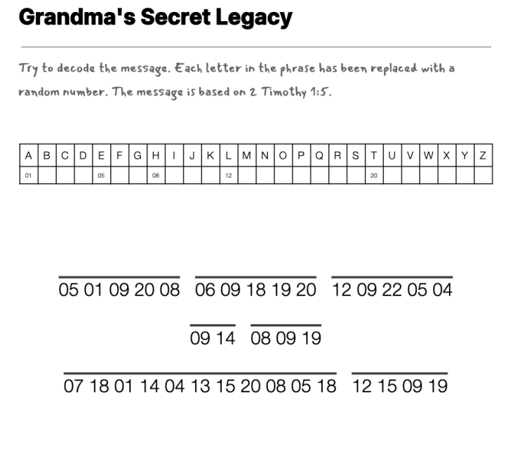 Mother's Day Match Game cryptogram